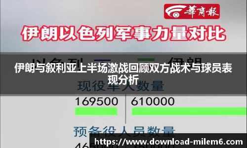 伊朗与叙利亚上半场激战回顾双方战术与球员表现分析